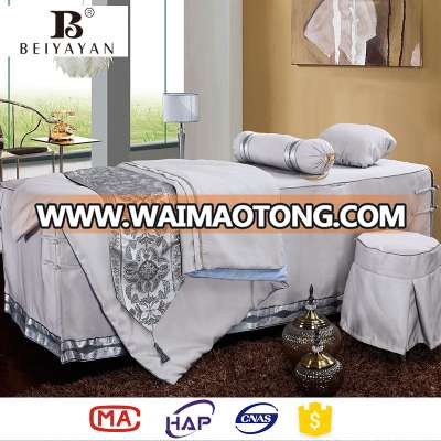 BEIYAYAN fashion grey massage table sheets facial bed cover bedding set for massage shop beauty salon