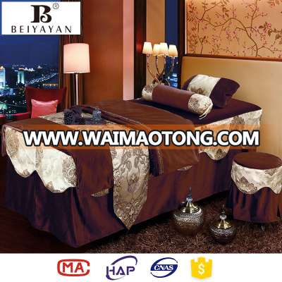 BEIYAYAN 1119 High Quality Textiles Spa Table Skirt Spa Bed Duvet Cover Set facial bed sets spa bed skirt