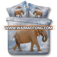 Elephant walking tightrope in the Clouds 3d Animal Bed Set