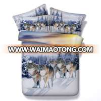 Snow Wolf Pack 3d animal bed set